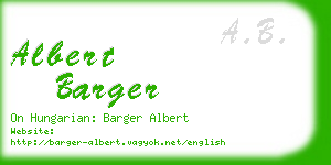 albert barger business card